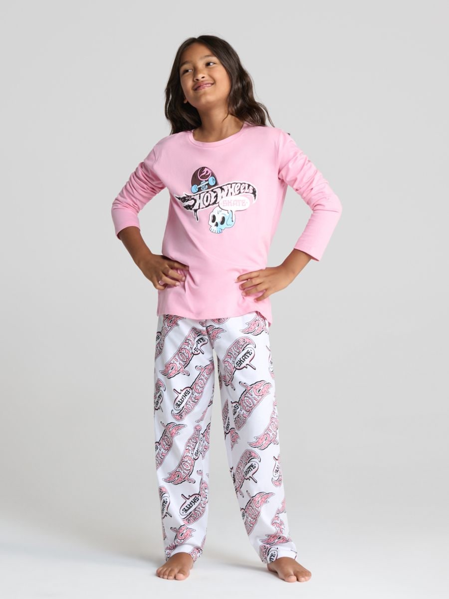 Pijama din două piese Hot Wheels - roz - SINSAY