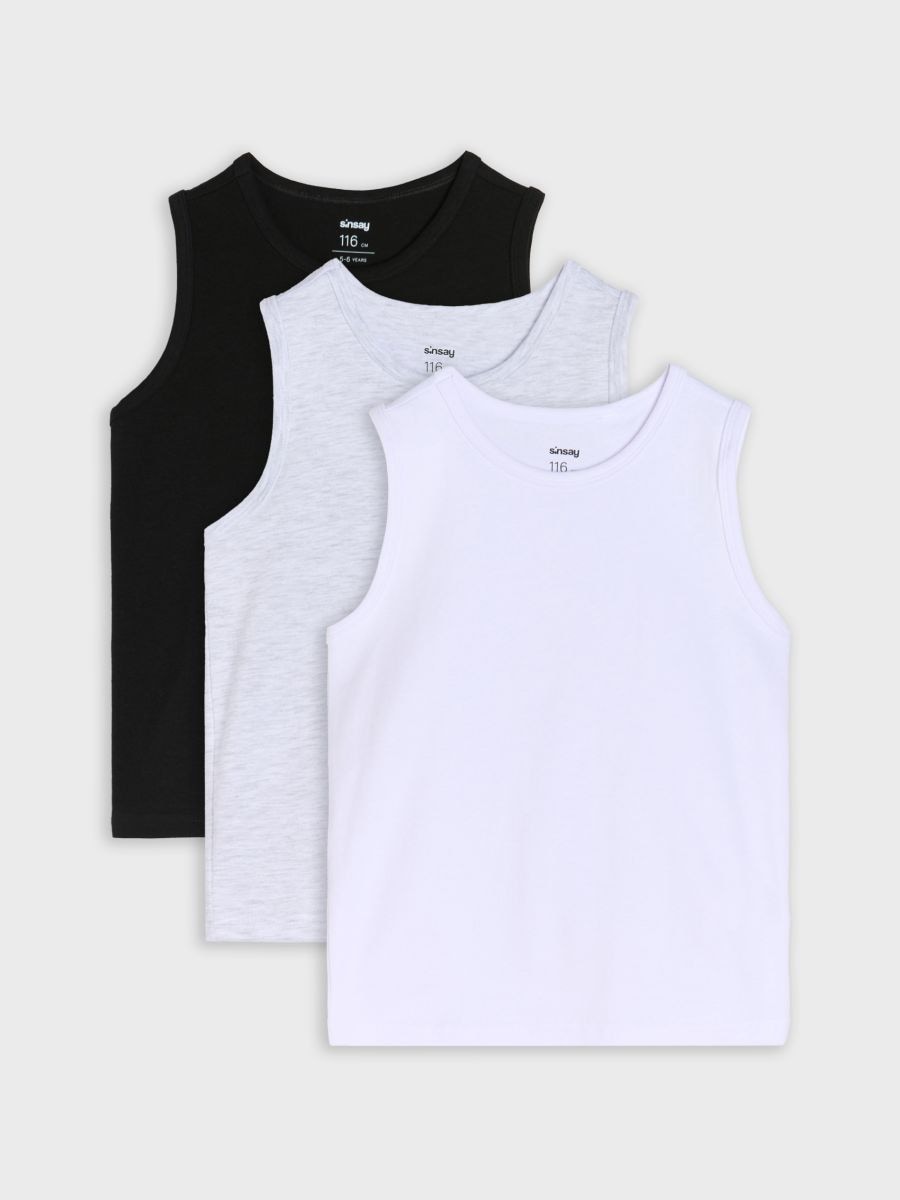 Paket od 3 potkošulje - bijela - SINSAY