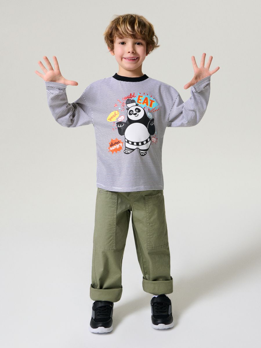 Langarm-T-Shirt Kung Fu Panda - Weiß - SINSAY