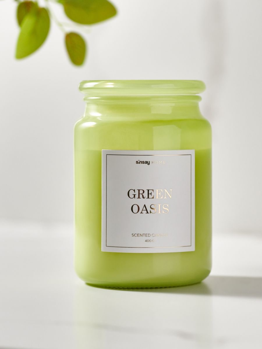 Ароматизирана свещ Green Oasis - бледозелено - SINSAY