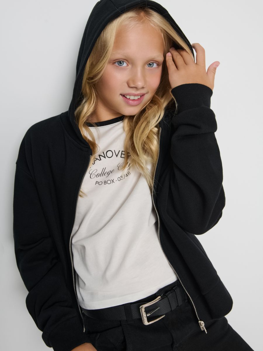 Bluza z kapturem - czarny - SINSAY