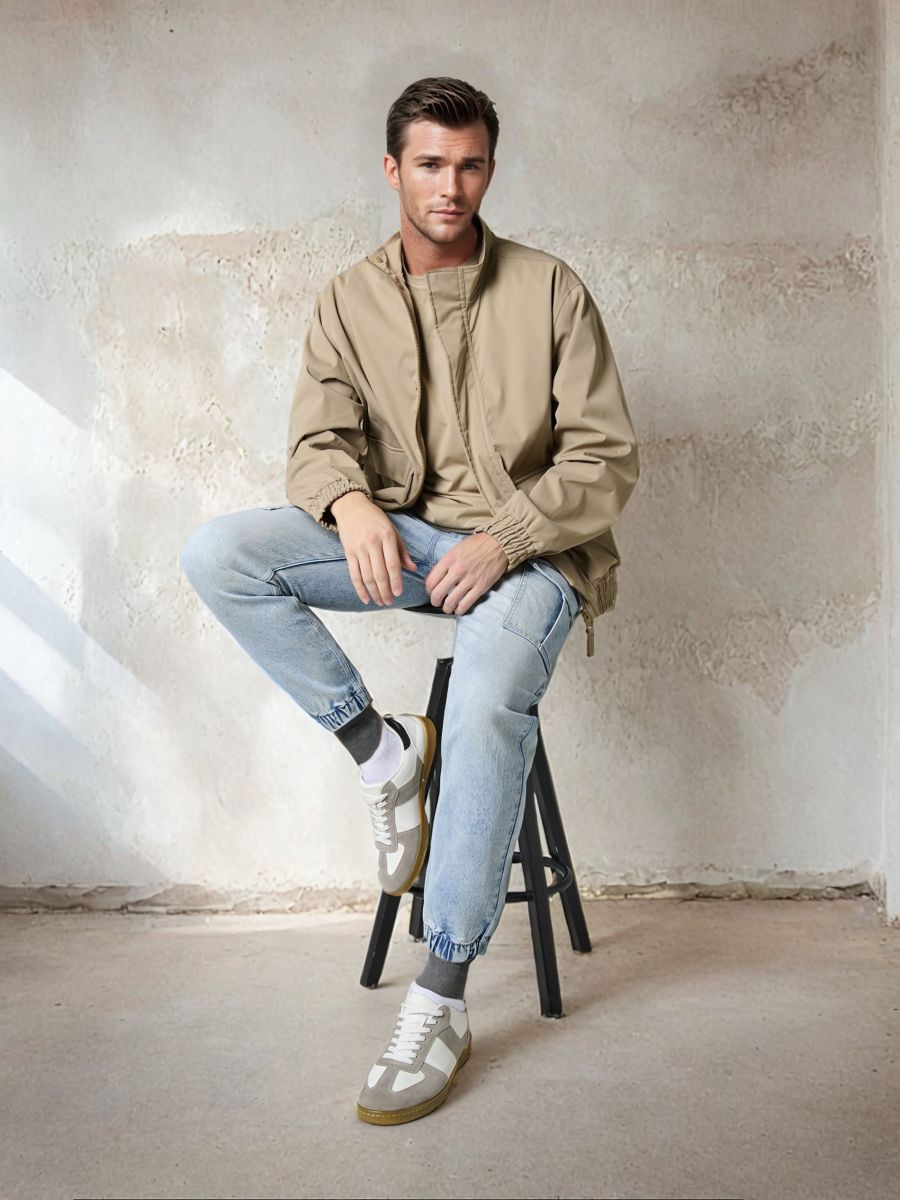 Jeansy jogger cargo - niebieski - SINSAY