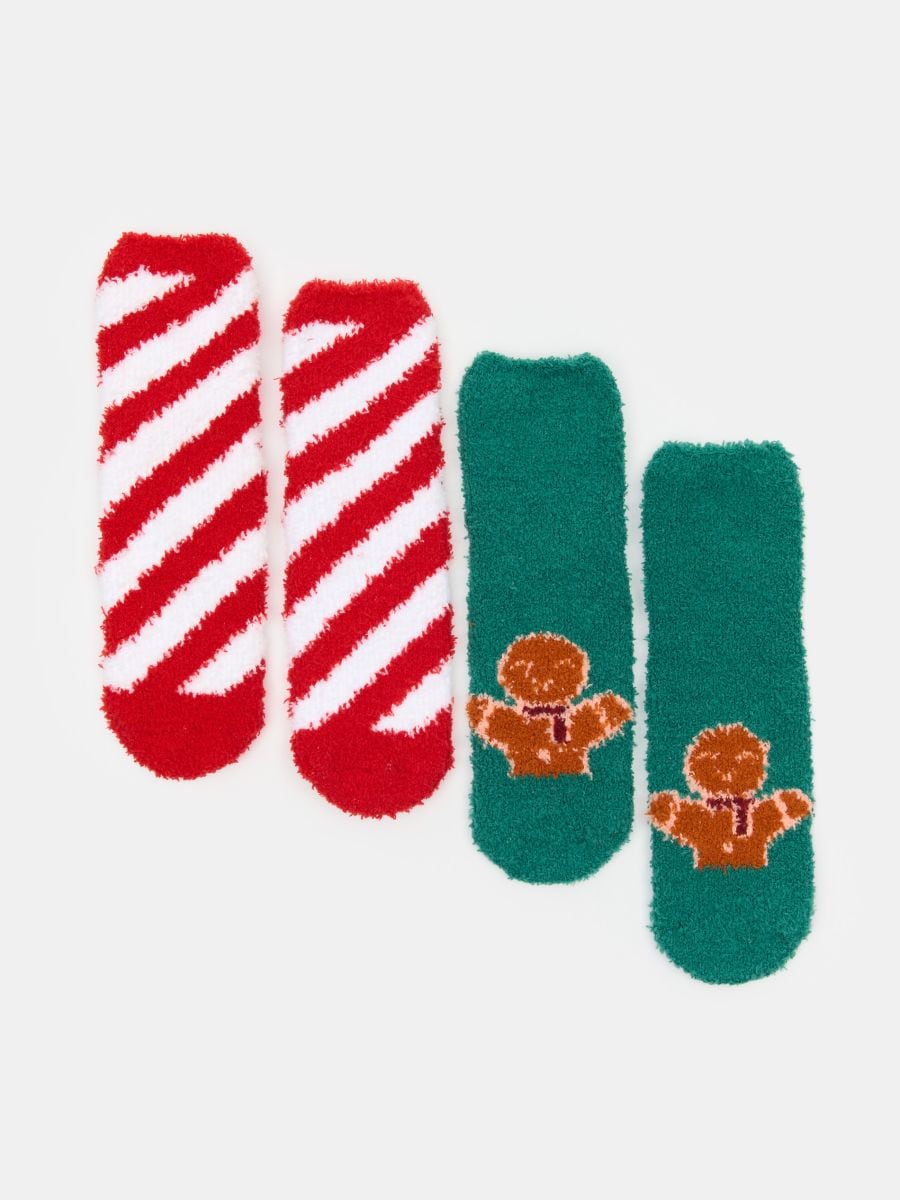 Flauschige Socken, 2er-Pack - Mehrfarbig - SINSAY