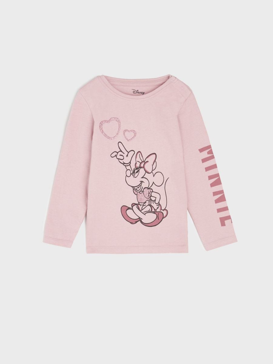 T-krekls ar garām piedurknēm Minnie Mouse - gaišsārti violeta - SINSAY