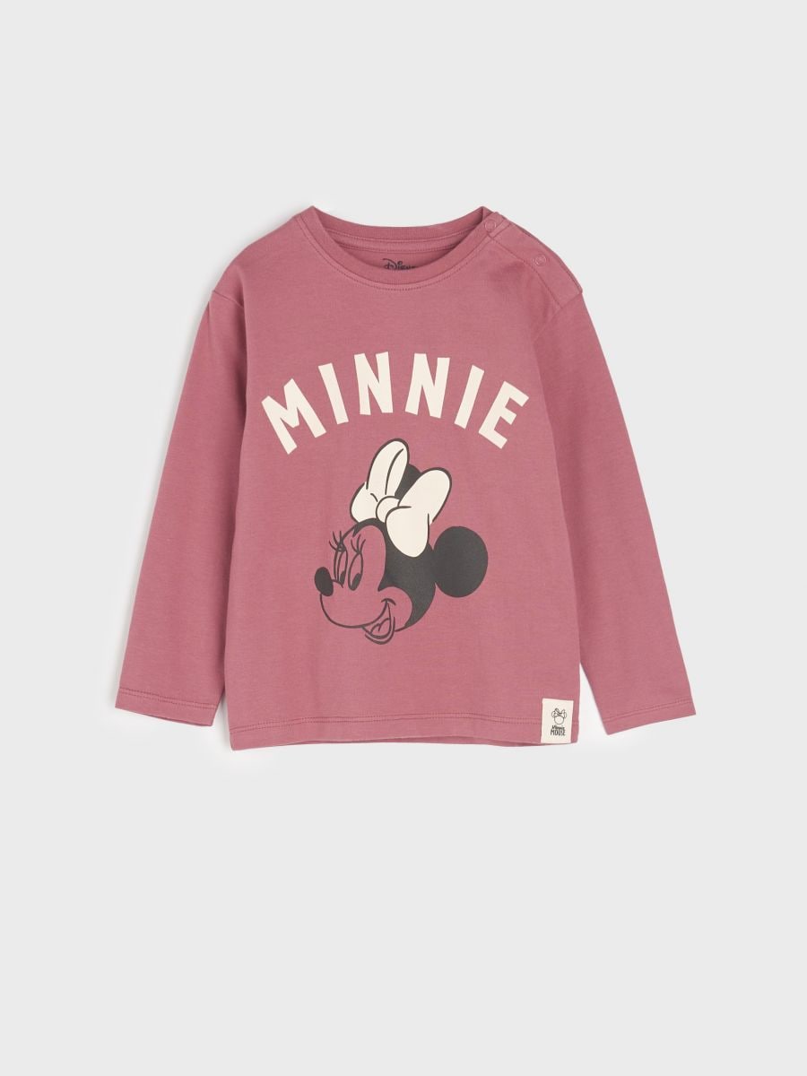 T-krekls ar garām piedurknēm Minnie Mouse - kastaņbrūns - SINSAY