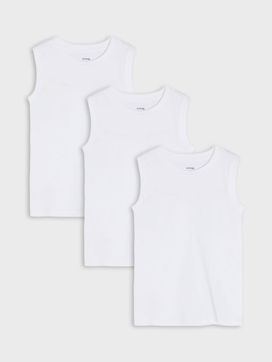 Set de 3 tricouri - alb - SINSAY