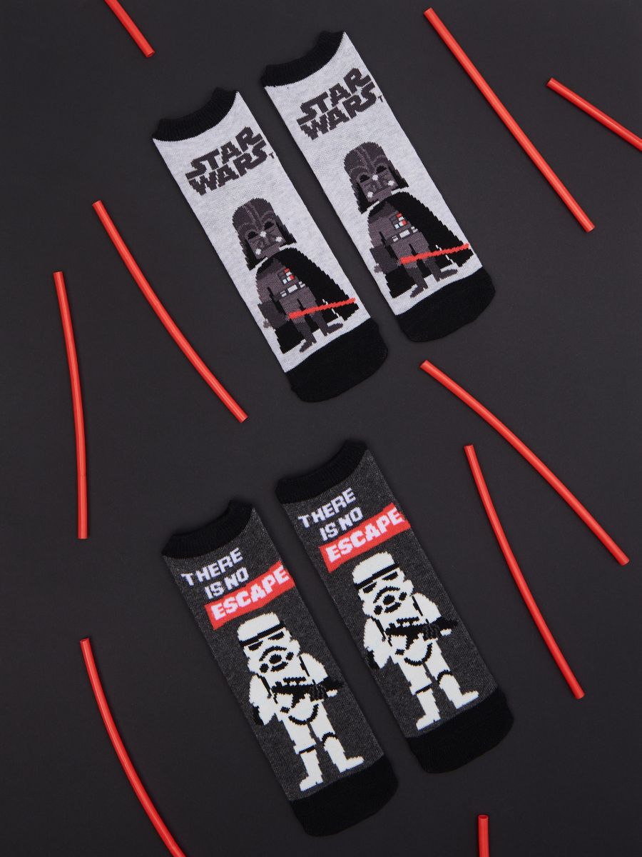 Komplet 2 parov nogavic Star Wars - svetlo siva - SINSAY