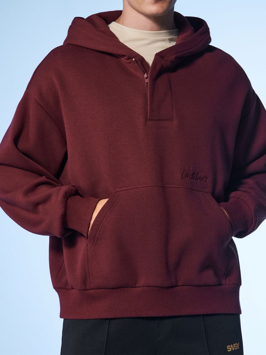 Basic hoodie - crveno - SINSAY