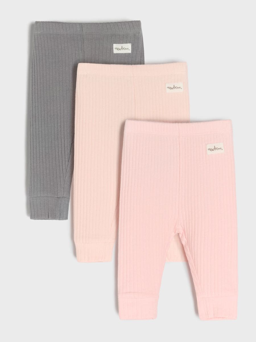 Legginsy 3 pack - różowy - SINSAY