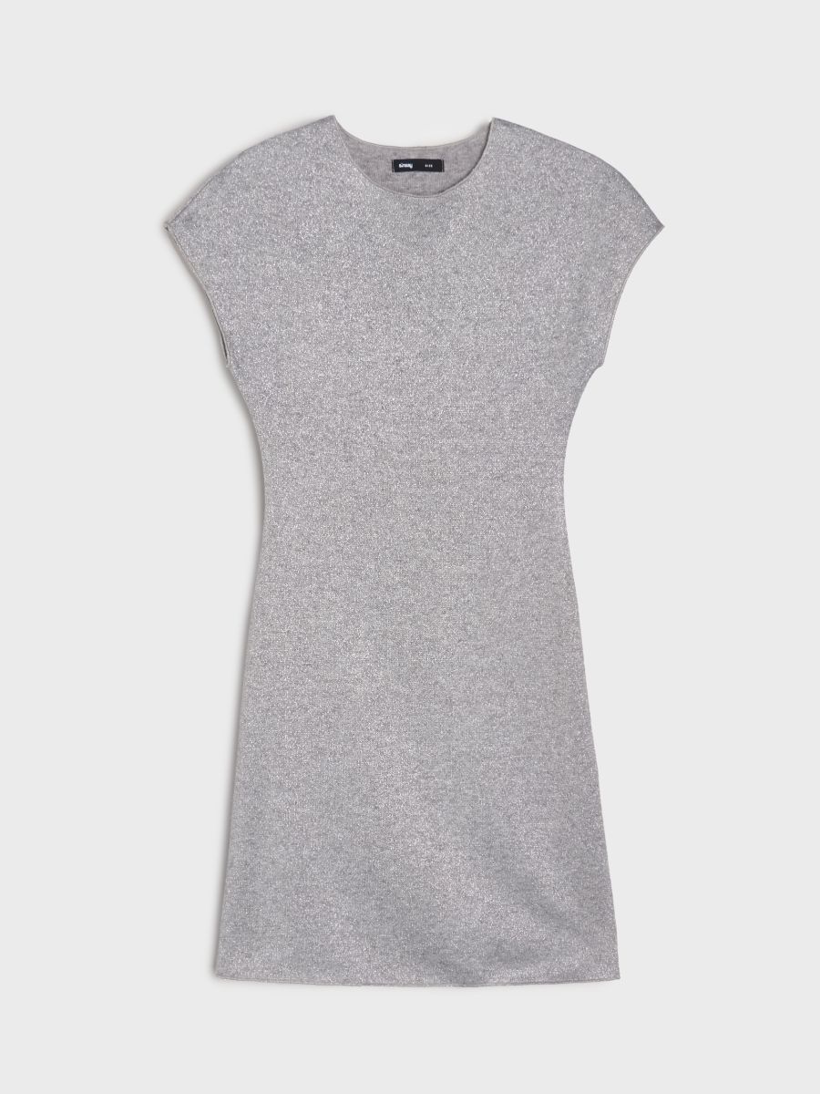Mini haljina sa metalik nitima - svetlo siva - SINSAY