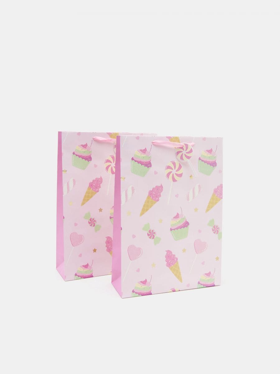 Σετ με 2 σακούλες δώρου - ροζ παστελ - SINSAY