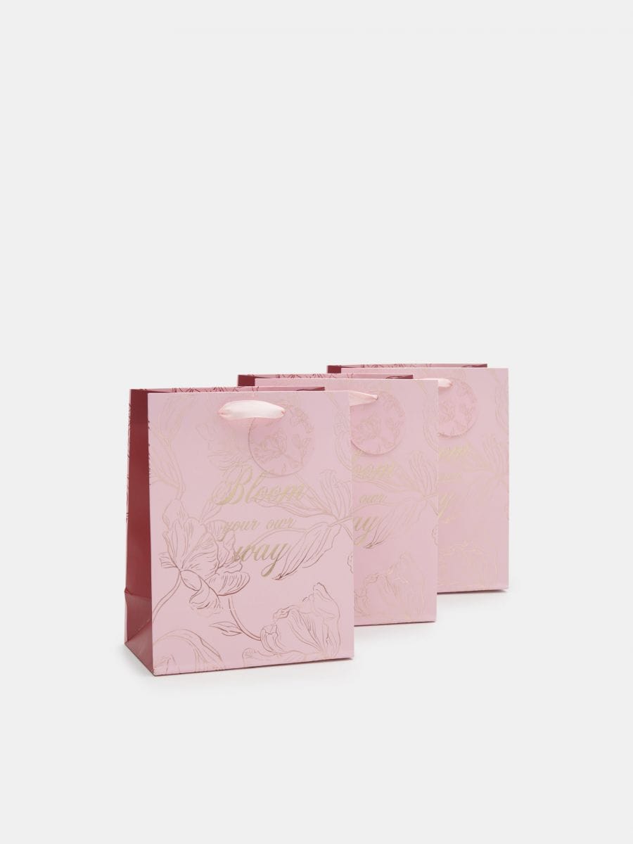 Set de 3 sacoșe pentru cadouri - roz - SINSAY