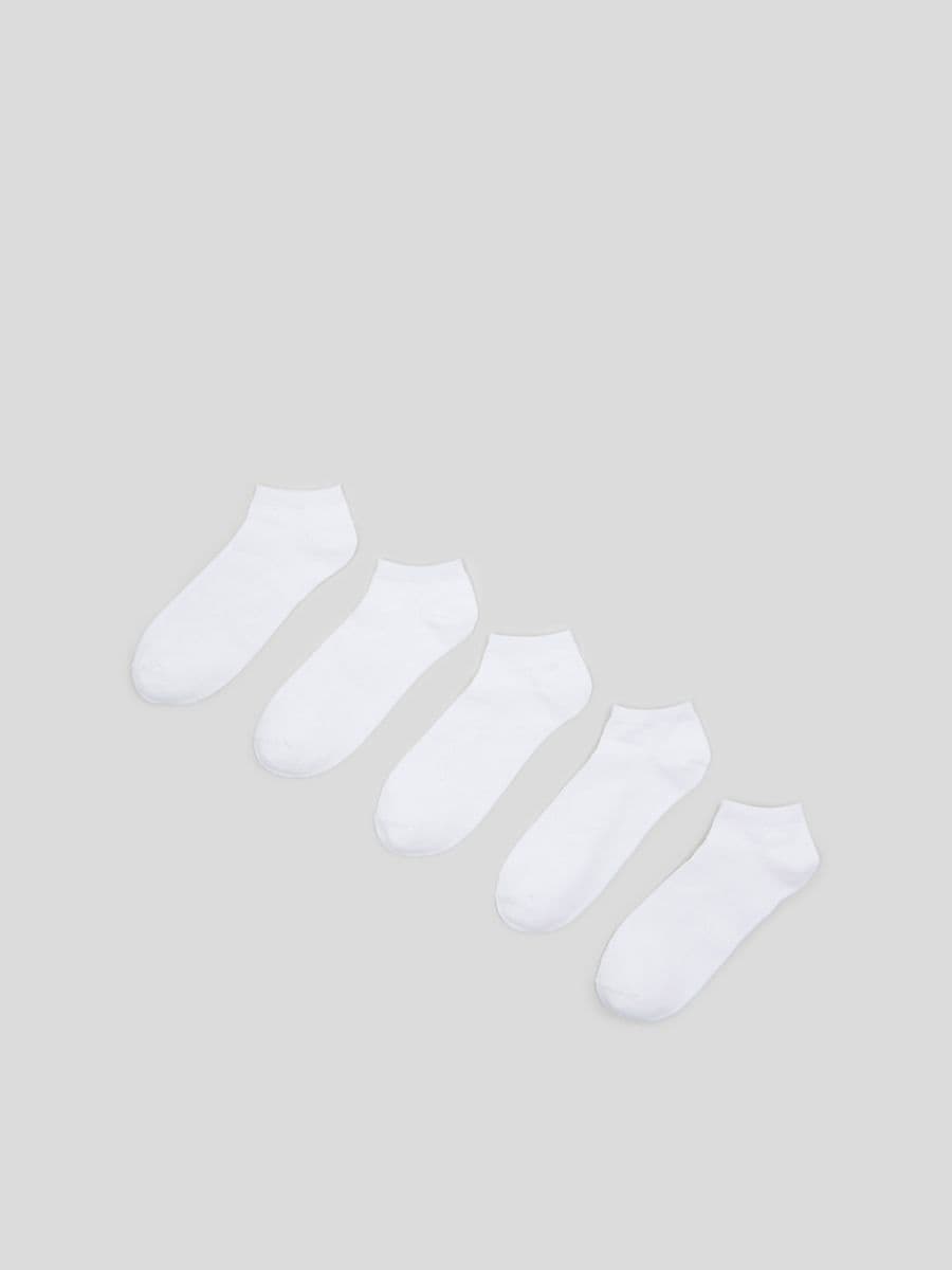 Sada 5 párů ponožek - bílá - SINSAY