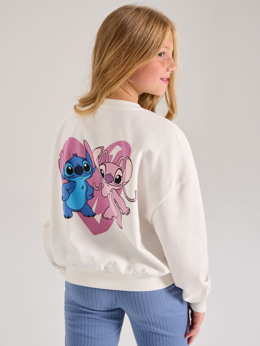 Суитшърт Stitch - кремав - SINSAY