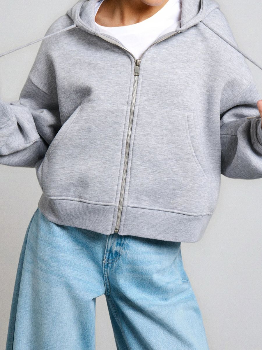 Dukserica s kapuljačom - svetlo siva - SINSAY