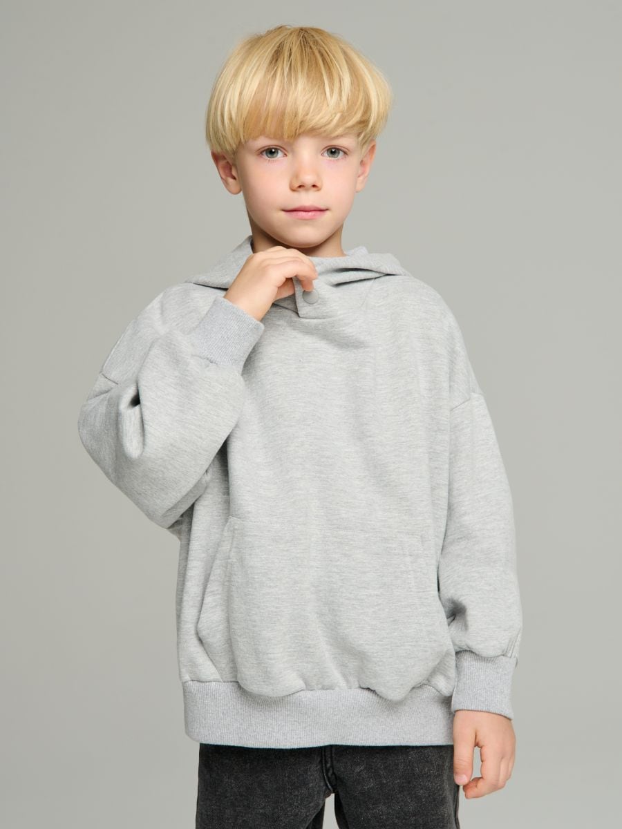 Hanorac tip hoodie - gri-neutru - SINSAY