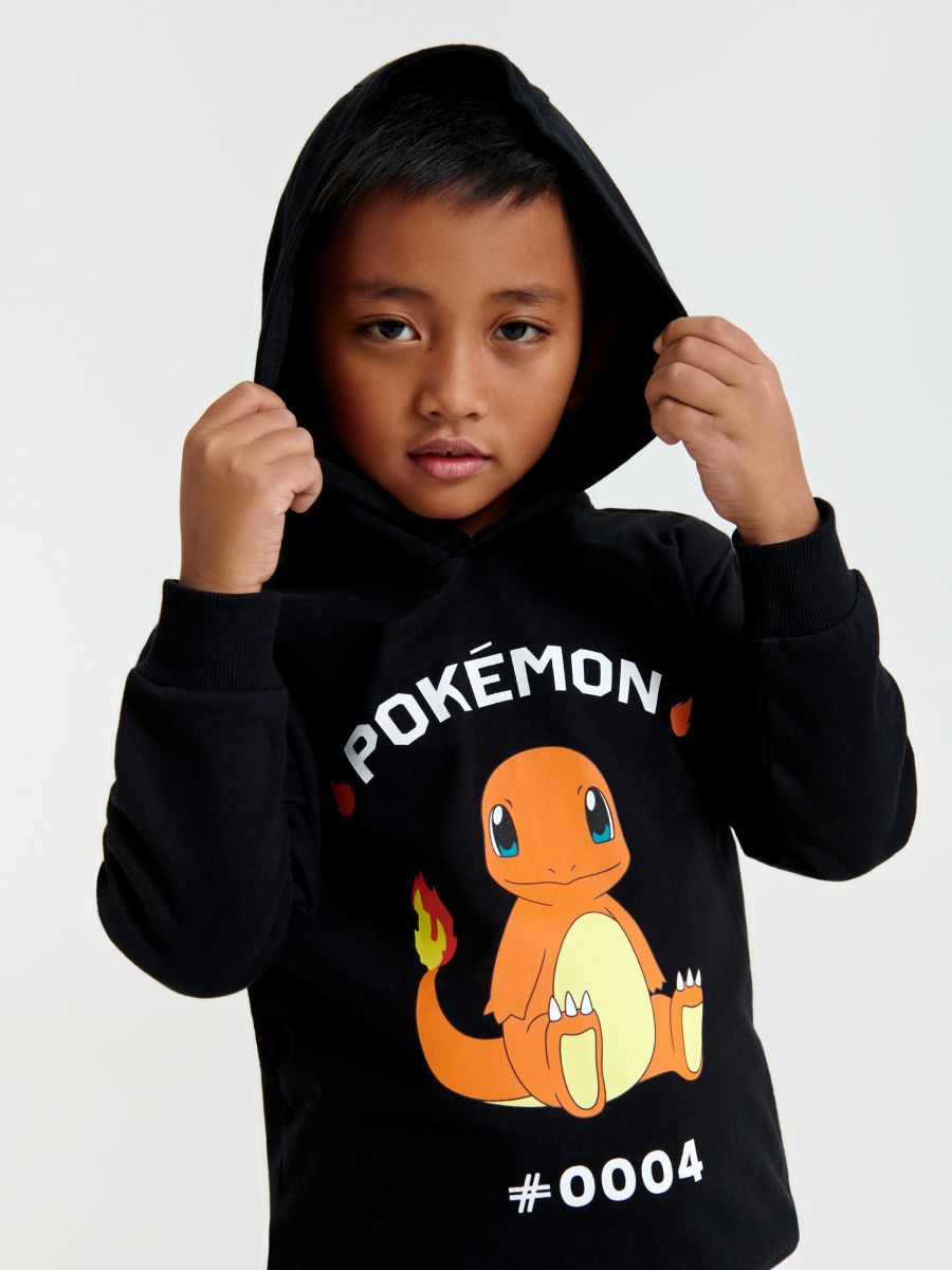Mikina s kapucí Pokémon - černá - SINSAY