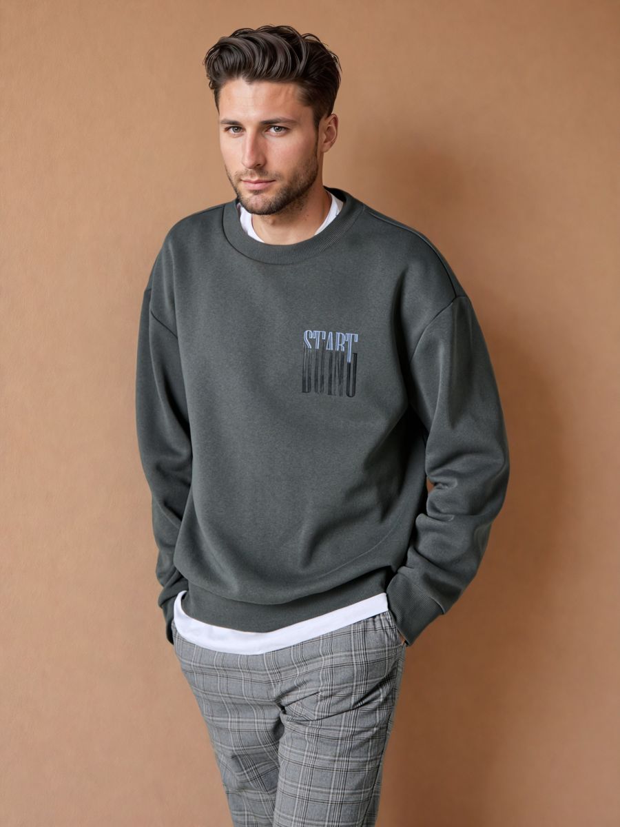 Sweatshirt - Grau - SINSAY