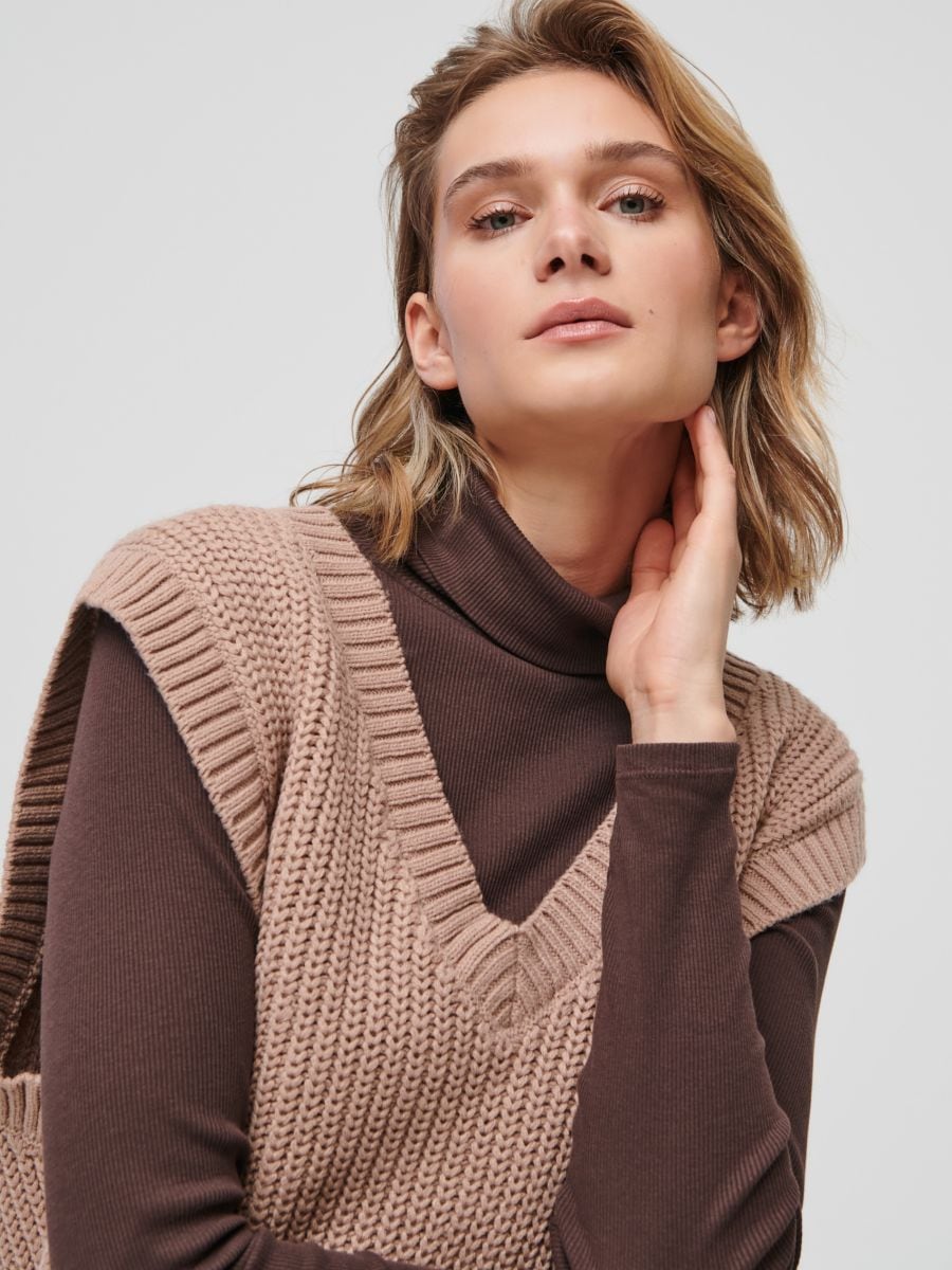 Vestă oversized - bej - SINSAY