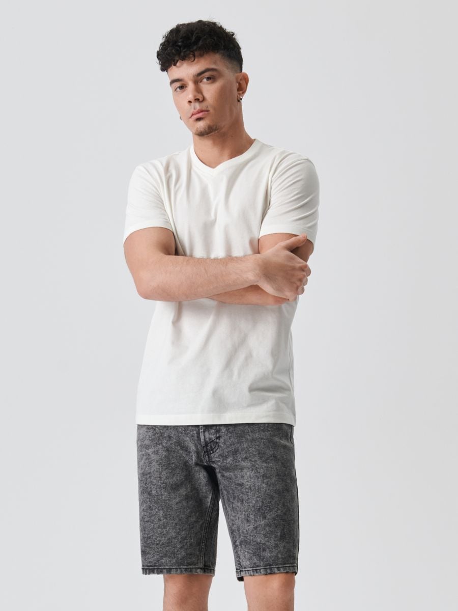 Denim shorts - grey - SINSAY