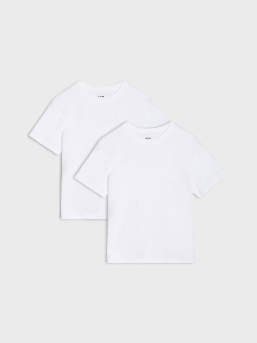 Koszulki w stylu basic 2 pack - biały - SINSAY
