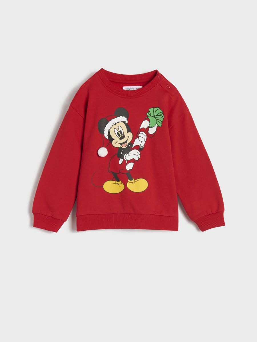 Pulover Mickey Mouse - rdeča - SINSAY