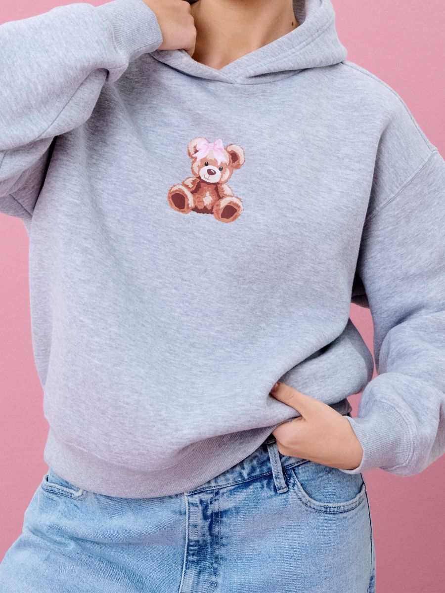 Bluza hoodie - szary - SINSAY