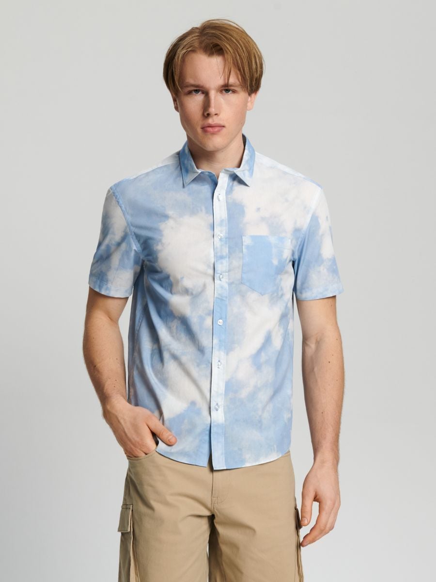 Košile střihu regular - modrá - SINSAY
