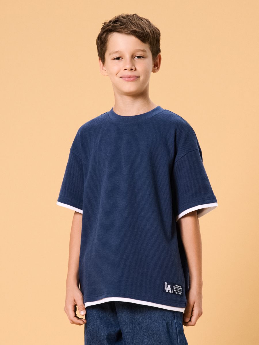 Puuvillane T-särk - indigosinine - SINSAY