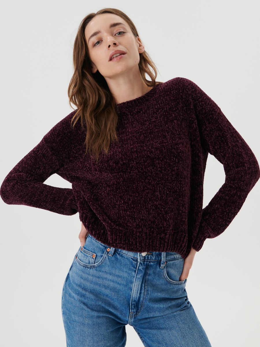 Džemper od mekanog žerseja - boja mahagonija - SINSAY