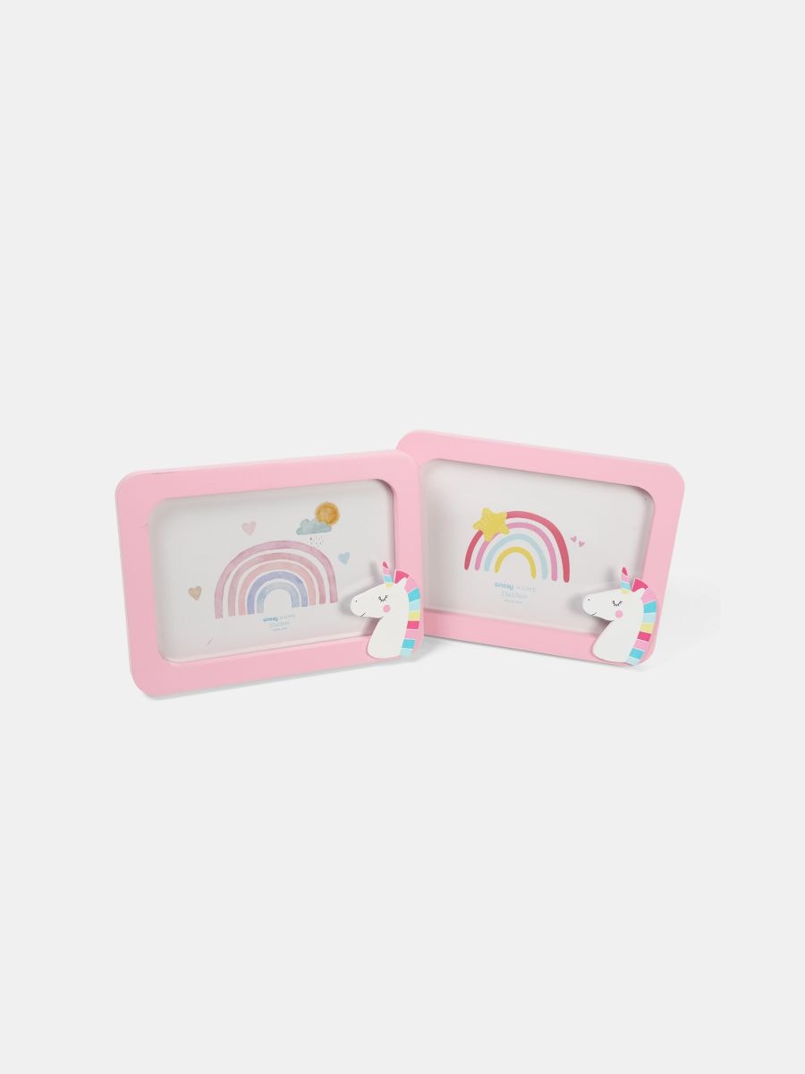 Ramki na zdjęcia z motywem jednorożca 2 pack - różowy - SINSAY