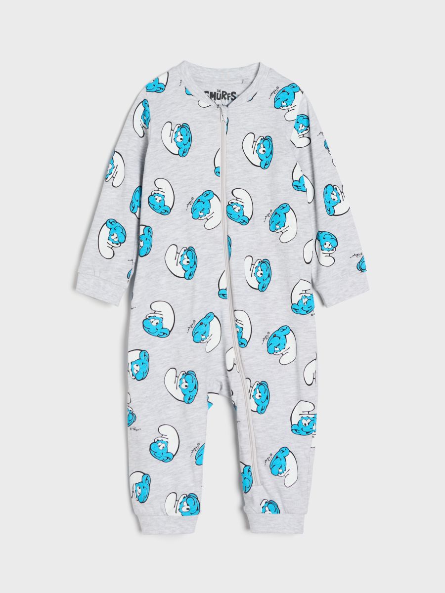 Pamučni bebi pajac The Smurfs - siva - SINSAY