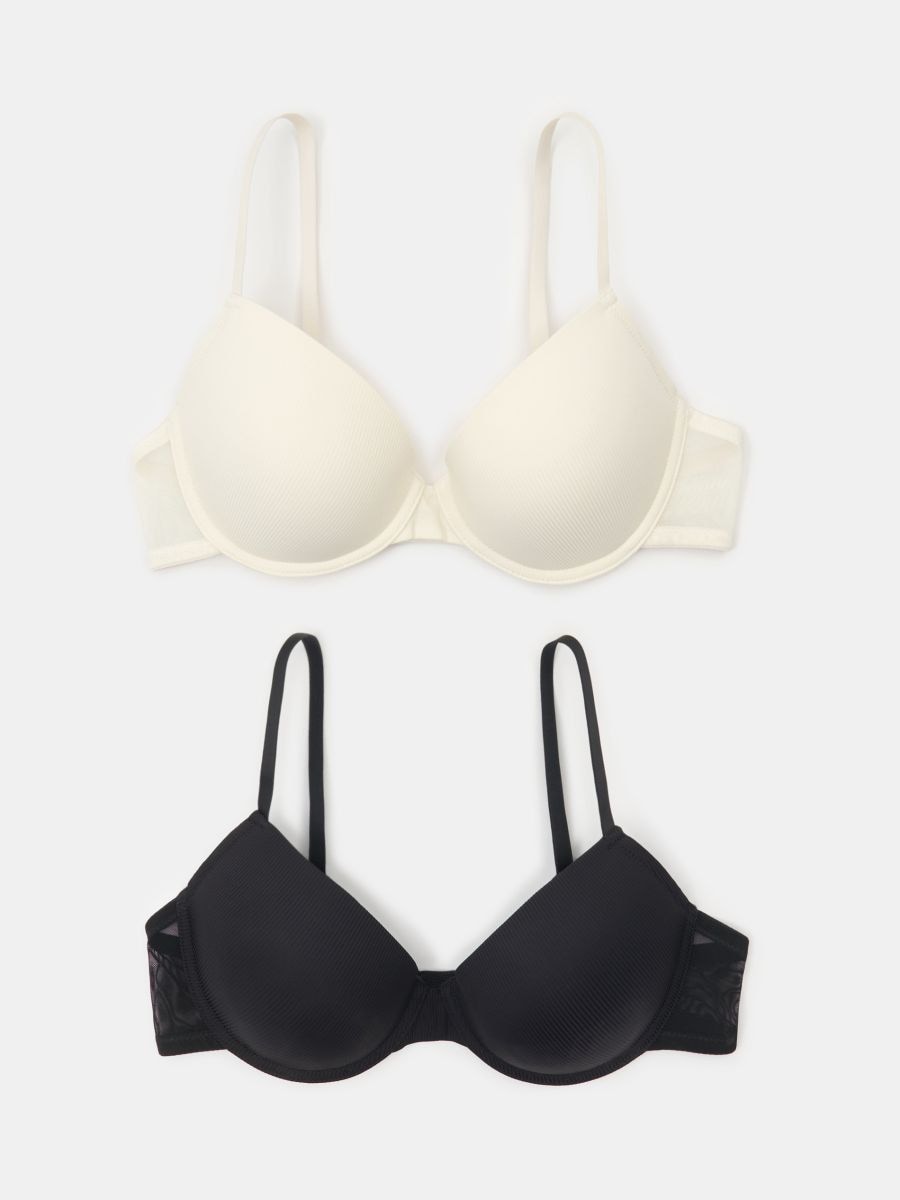 Biustonosz 2 pack - kremowy - SINSAY