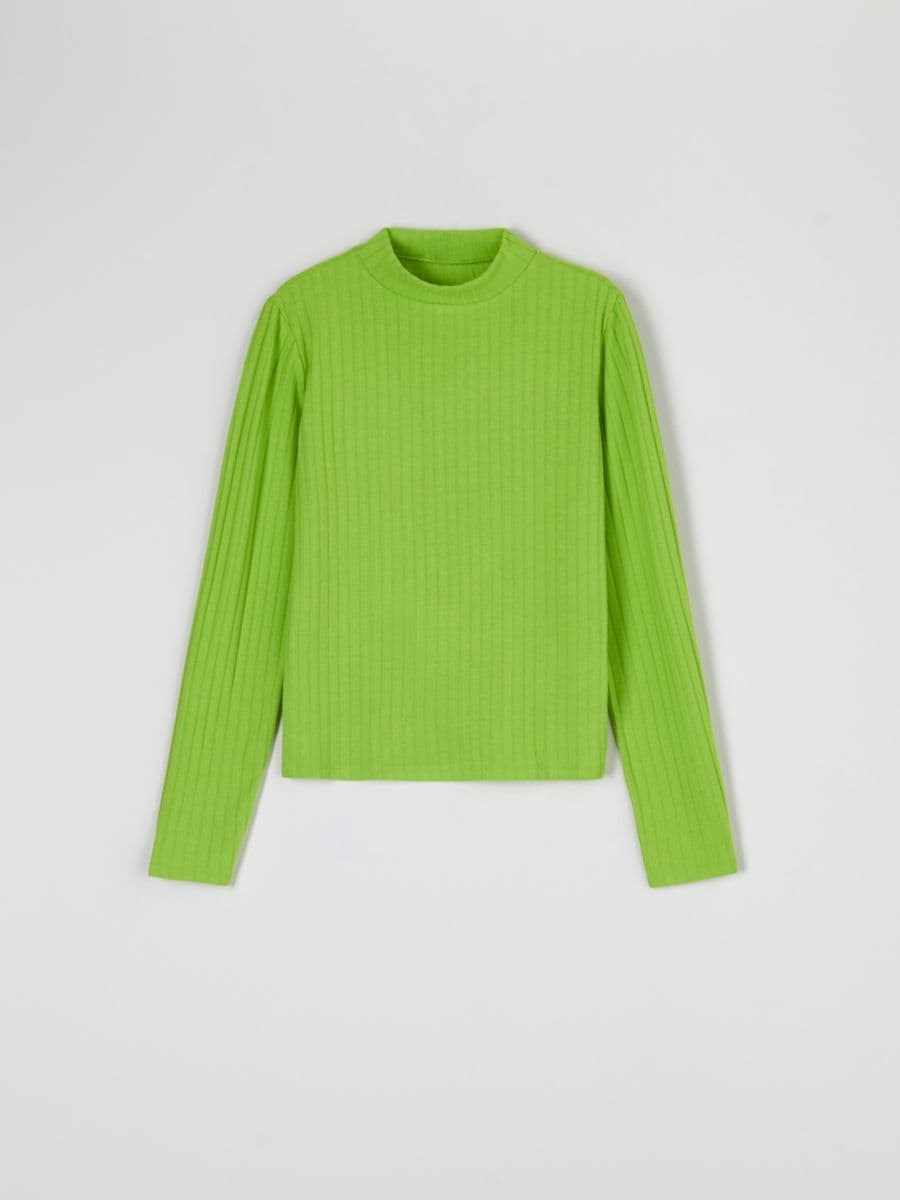 Bluza z visokim ovratnikom - rumeno zelena - SINSAY