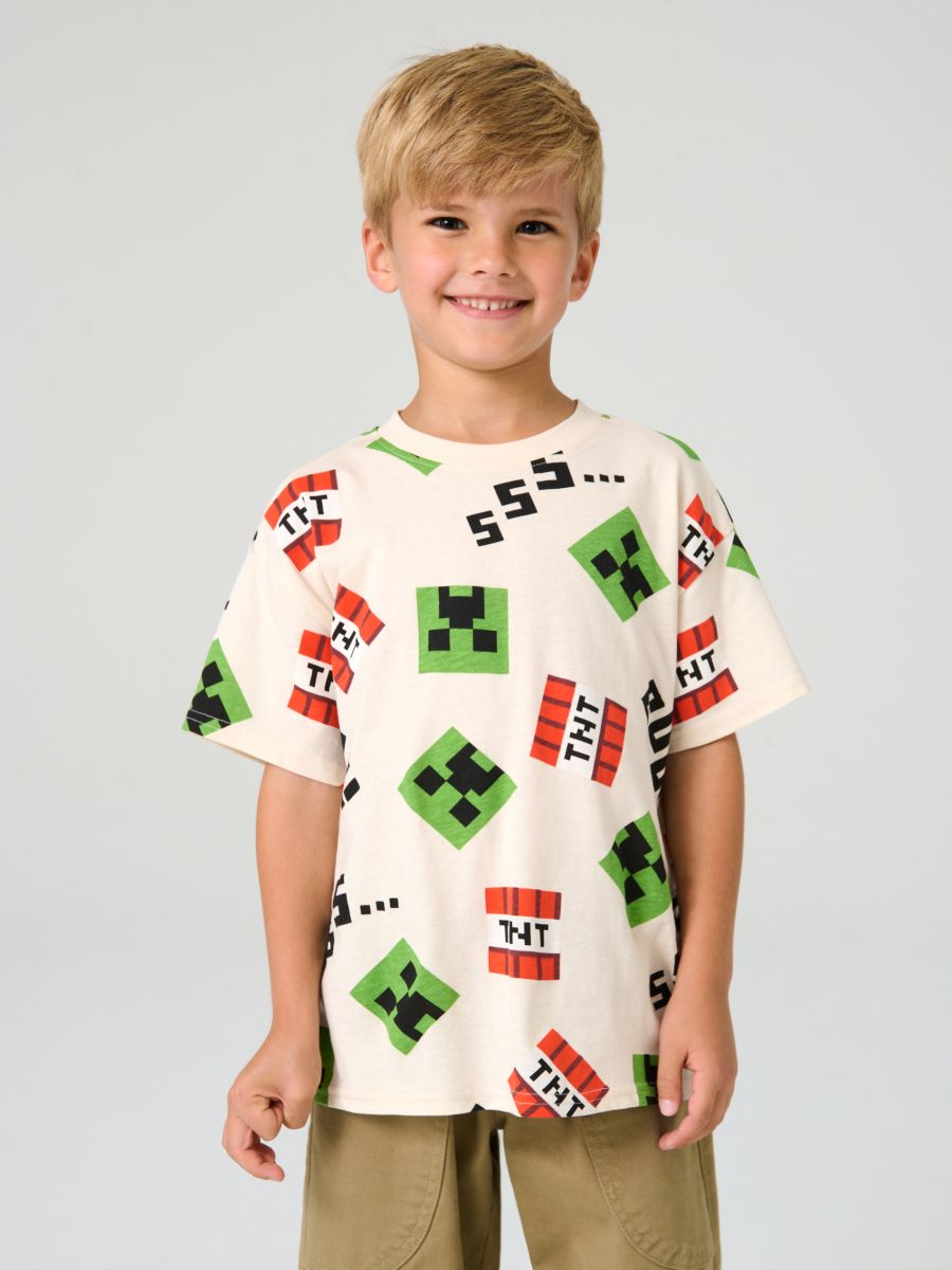 Tricou cu imprimeu Minecraft - bej - SINSAY