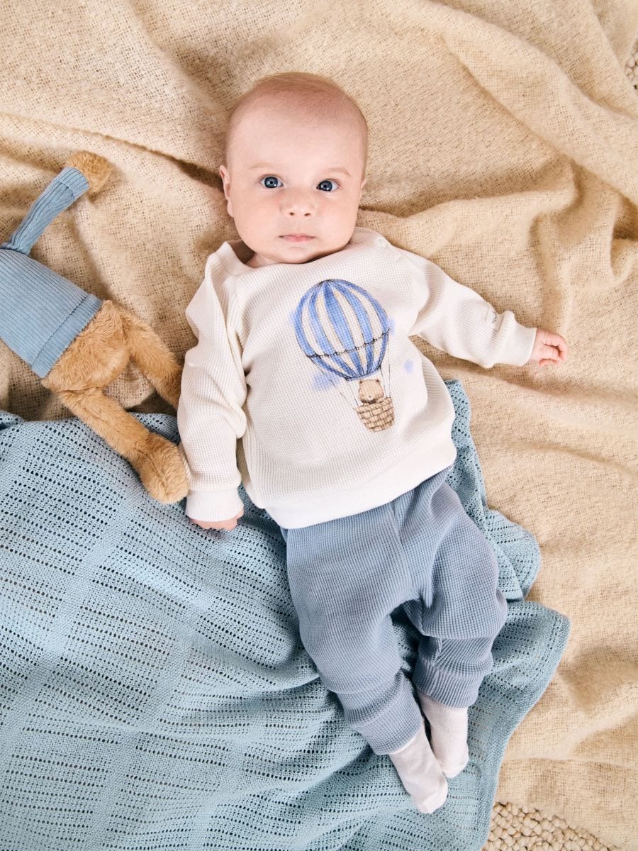 Bawełniany komplet: bluza i legginsy - wielobarwny - SINSAY