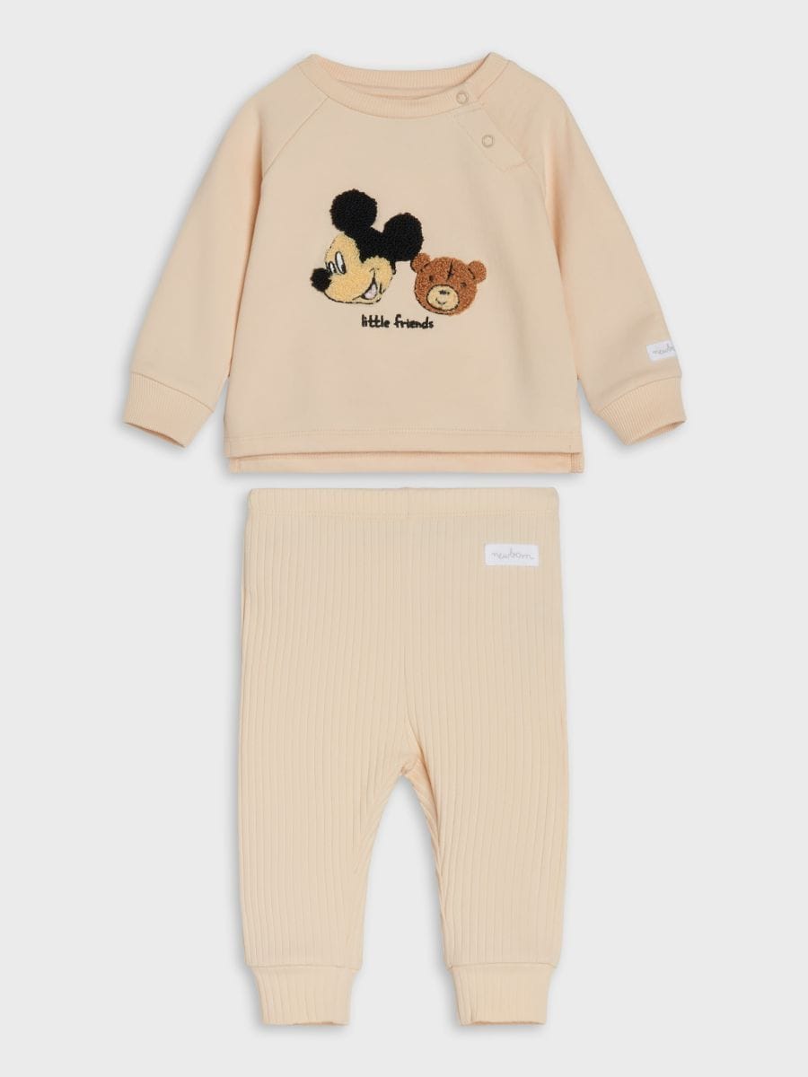 Komplet dzianinowy Mickey Mouse - kremowy - SINSAY