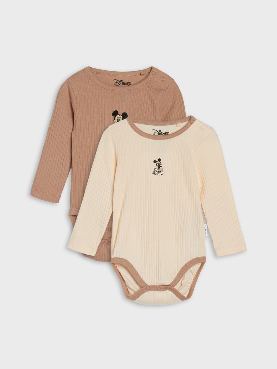 Sada 2 bavlněných body Mickey Mouse - béžová - SINSAY