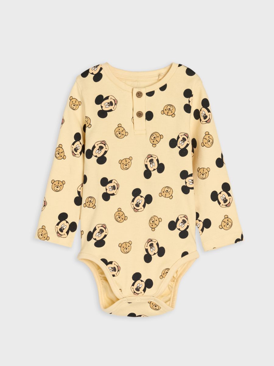 Pamučno body Mickey Mouse - krem - SINSAY