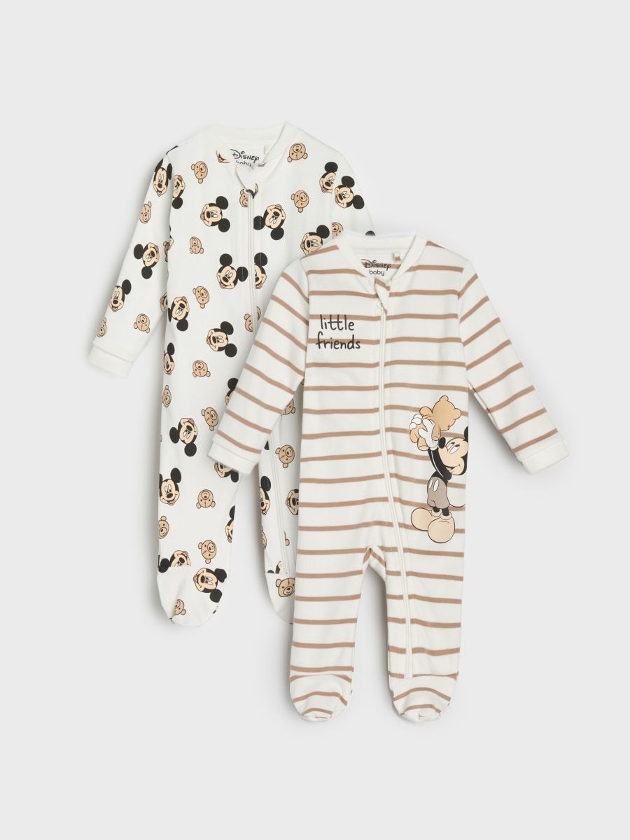 Confezione da 2 tutine corte Mickey Mouse - panna - SINSAY