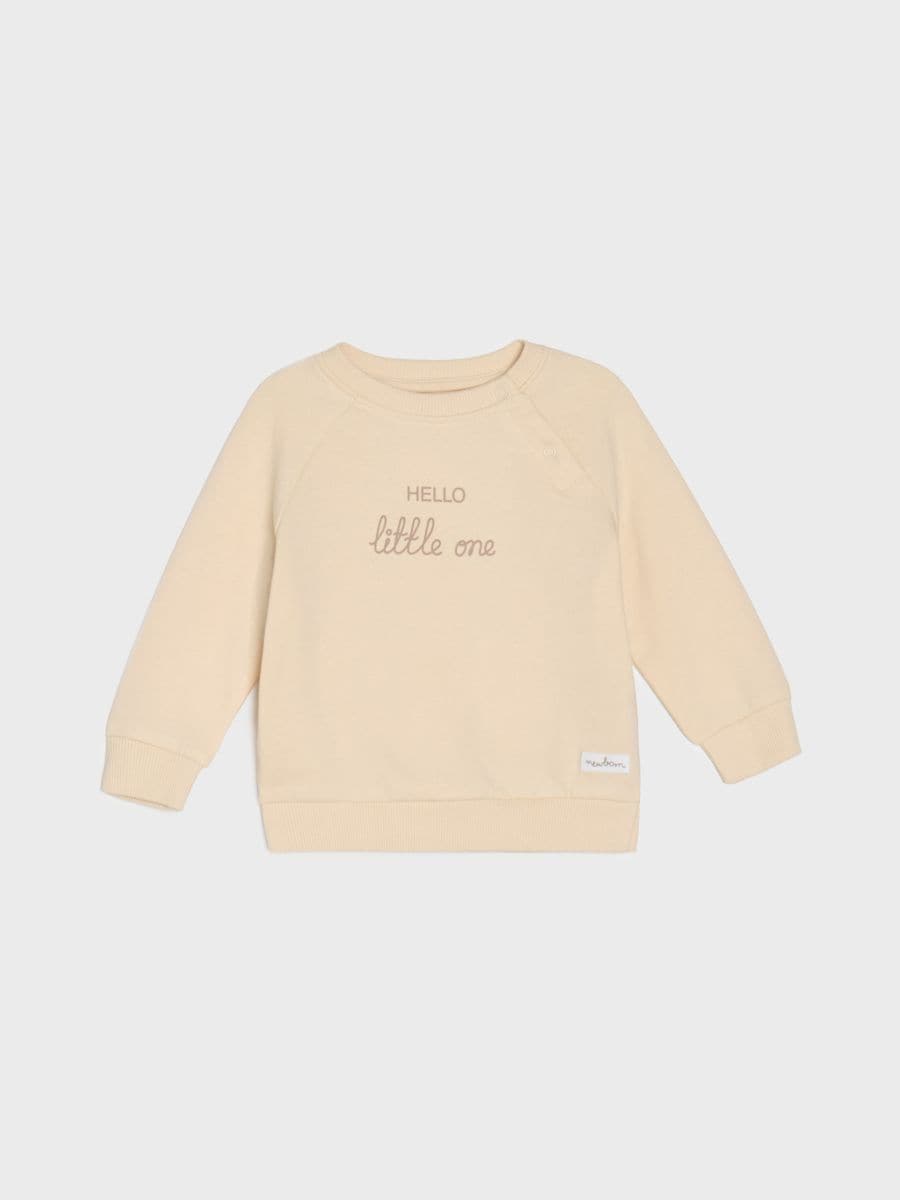 Bluza z napisem - kremowy - SINSAY