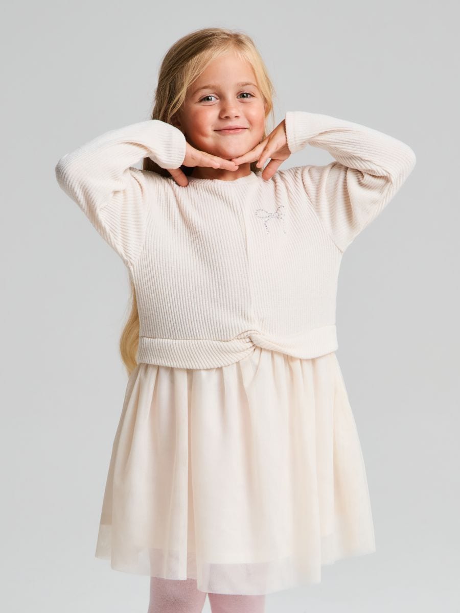 Vestito in tulle - panna - SINSAY