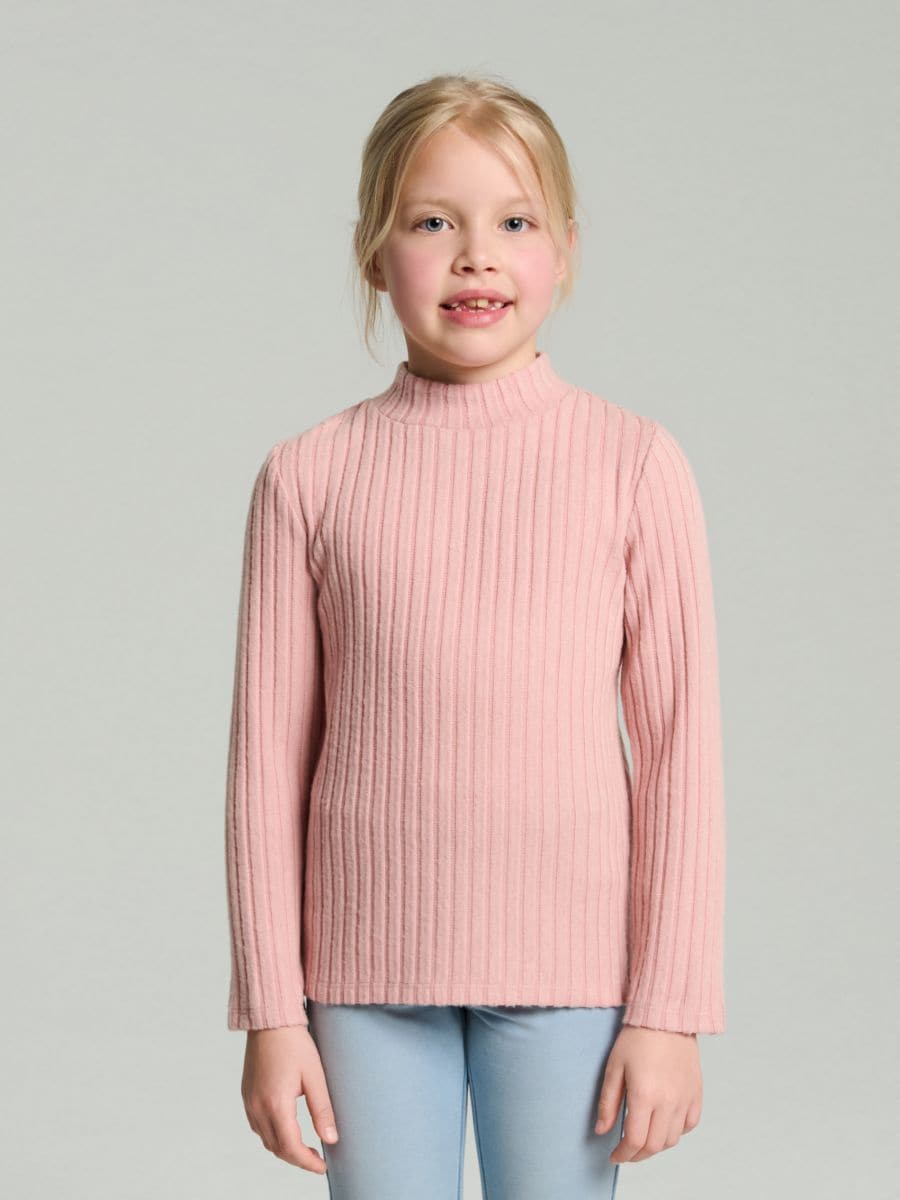 Sweter w prążki - różowy - SINSAY