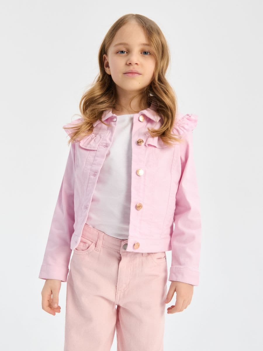 Džínová bunda - pastelová růžová - SINSAY