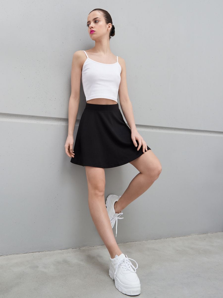sym skirt black mini skirt-Black Mini Skirt/Extender-Watch Us Women Oakville