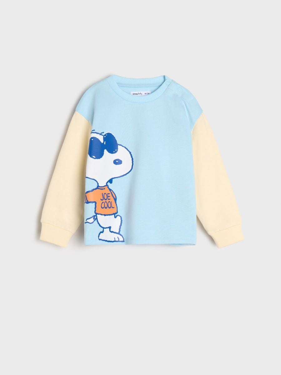 Mikina s kapucí Snoopy - světle modrá - SINSAY