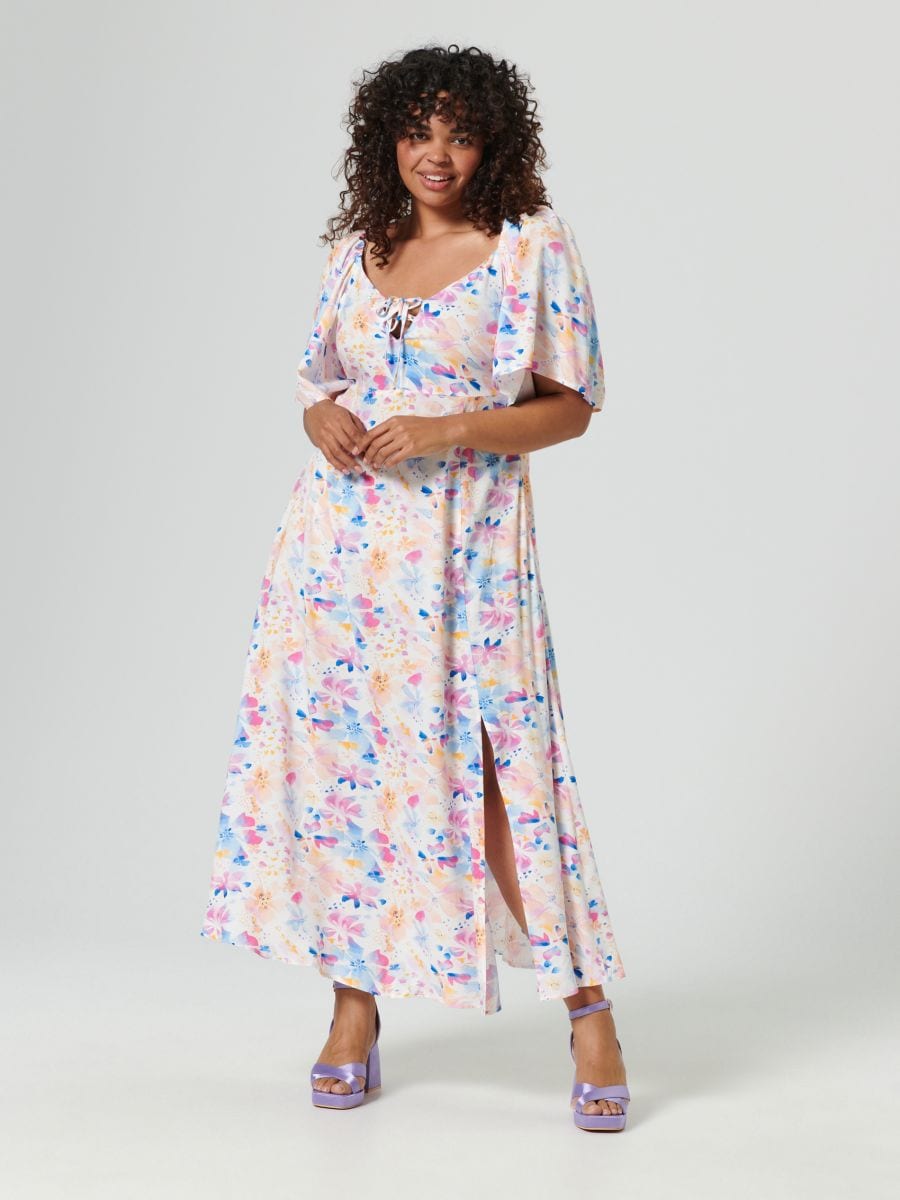 Maxi haljina cvjetna uzorka - bljedotirkizno - SINSAY