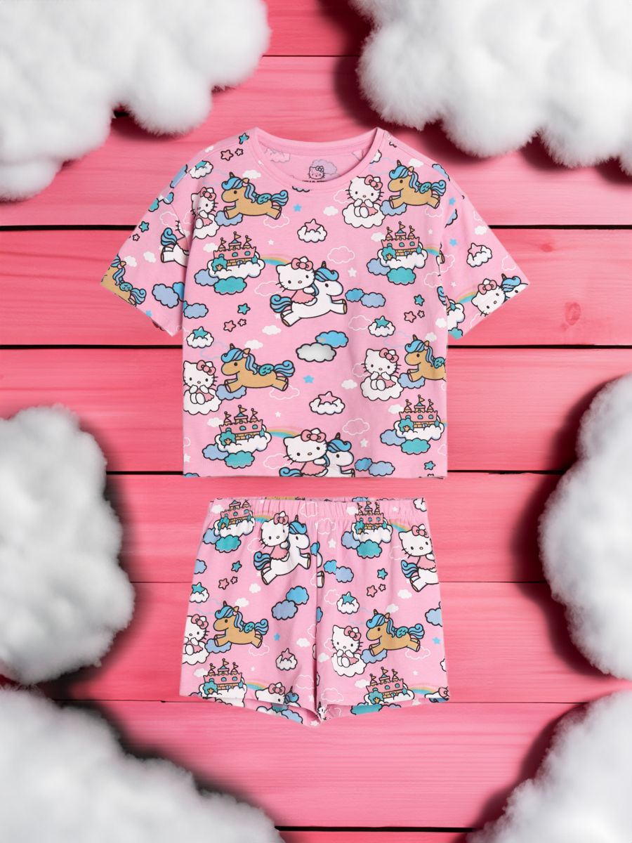 Комплект пижама Hello Kitty - розов - SINSAY