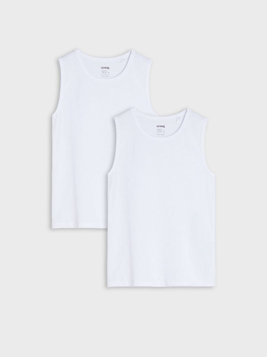 2 marškinėlių ilgomis rankovėmis pakuotė - balta - SINSAY