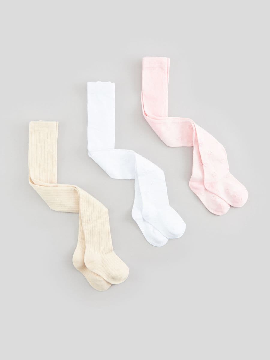 Komplet od 3 para čarapa s gaćicama - šaren - SINSAY